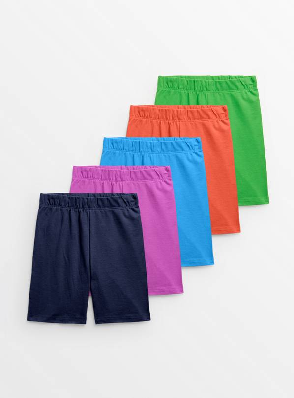 Bright Plain Cycling Shorts 5 Pack  7 years